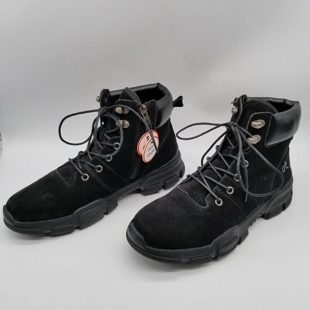 Religious Comfort Womens Rocky Mountain Black Suede‎ Lace Up Hiker Boots 10